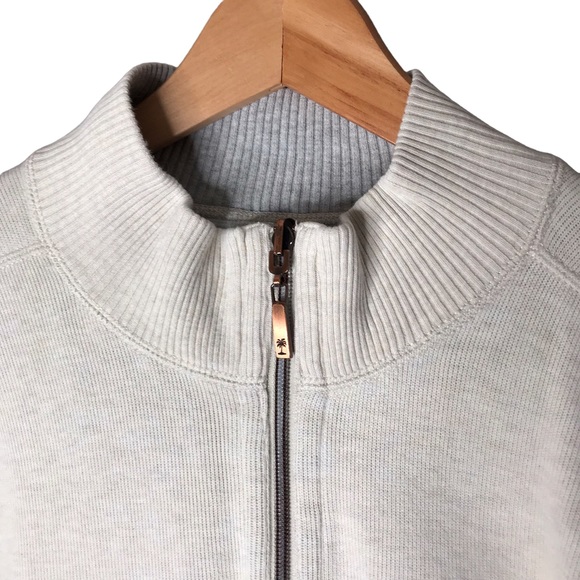 Tommy Bahama Cream Grey Reversible 1/4 Zip Sweater Pullover Long Sleeve Men’s XL - Picture 3 of 16